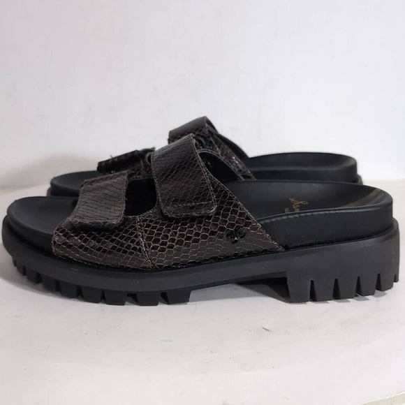 Sam Edelman Women's Brown Leather Eliana Lug Sole Slide Sandals 7.5 Brown - Picture 10 of 14